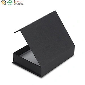 Foldable Black Magnetic Flip Top Gold Stamping Cosmetic Packaging Paper Boxes
