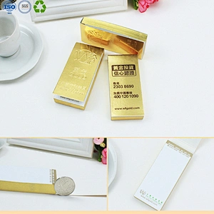 Gold bar sticky notepad memo pad