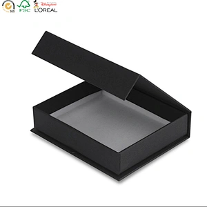Foldable Black Magnetic Flip Top Gold Stamping Cosmetic Packaging Paper Boxes