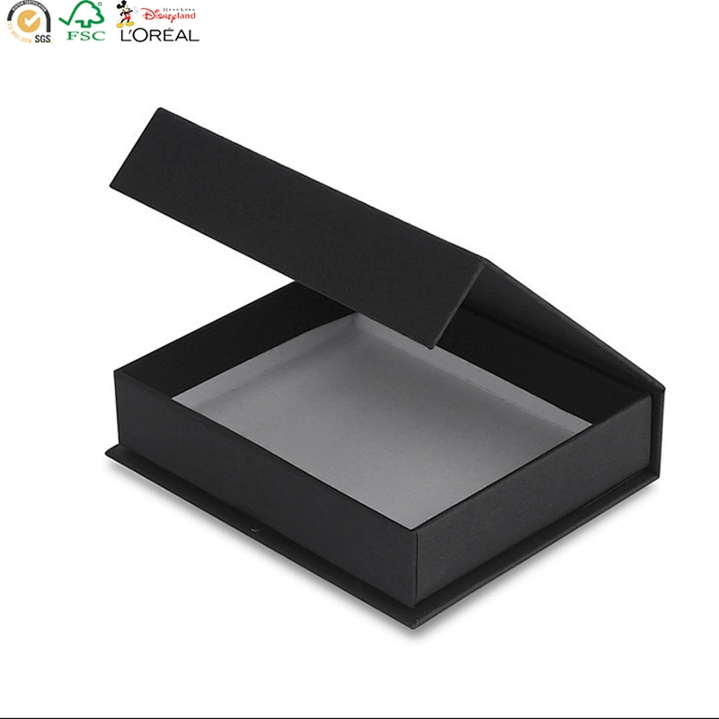 Foldable Black Magnetic Flip Top Gold Stamping Cosmetic Packaging Paper Boxes