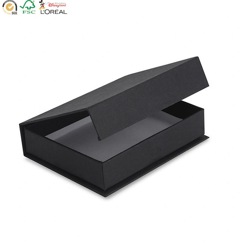 Foldable Black Magnetic Flip Top Gold Stamping Cosmetic Packaging Paper Boxes