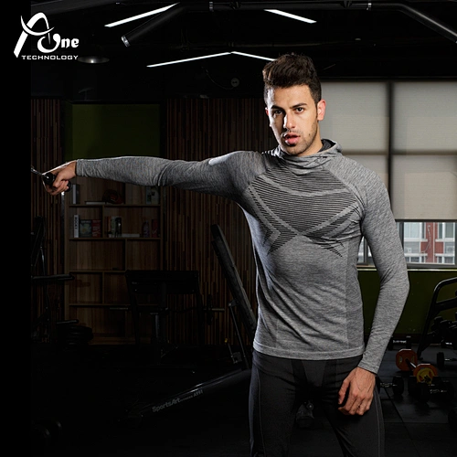 A1-121 Man Seamless Gym Wear with hoody