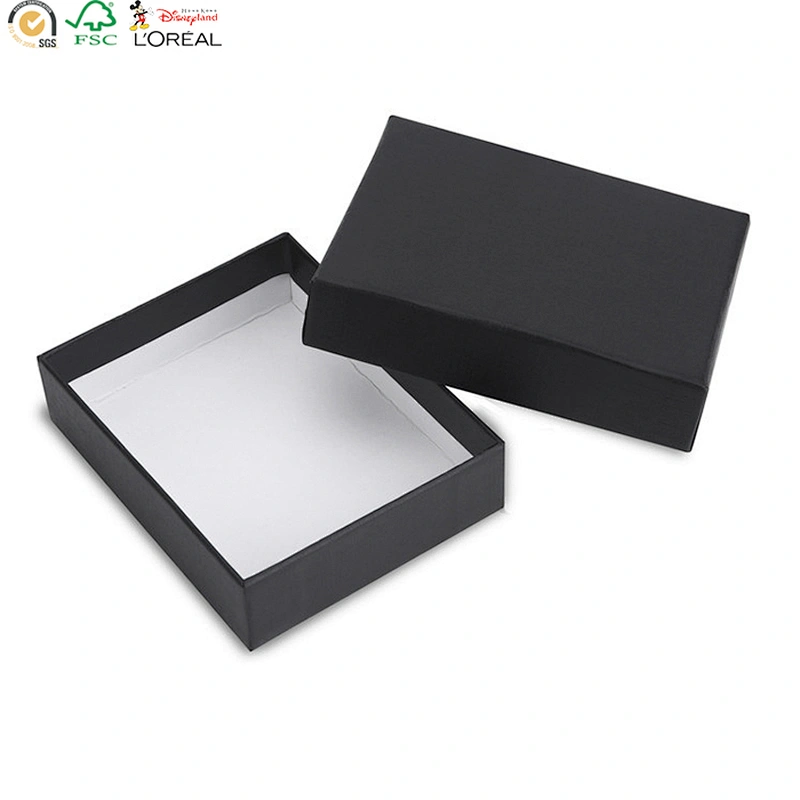 black card paper top and bottom box paper packaging custom logo jewelry box luxury