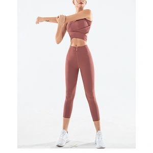 2021 Women's new summer yoga design U neck bra with bow tie sexy pants