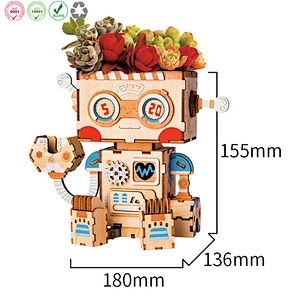 Robotime Pot Bunny wooden flower pot