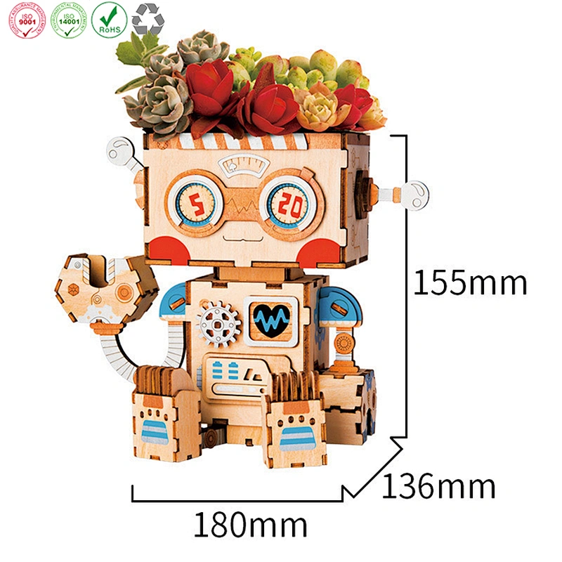 Robotime Pot Bunny wooden flower pot