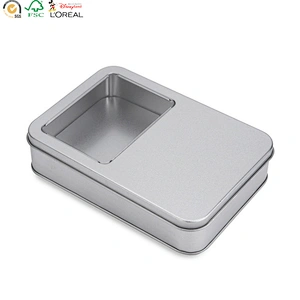 Wholesale plain silver rectangle gift tin soap box