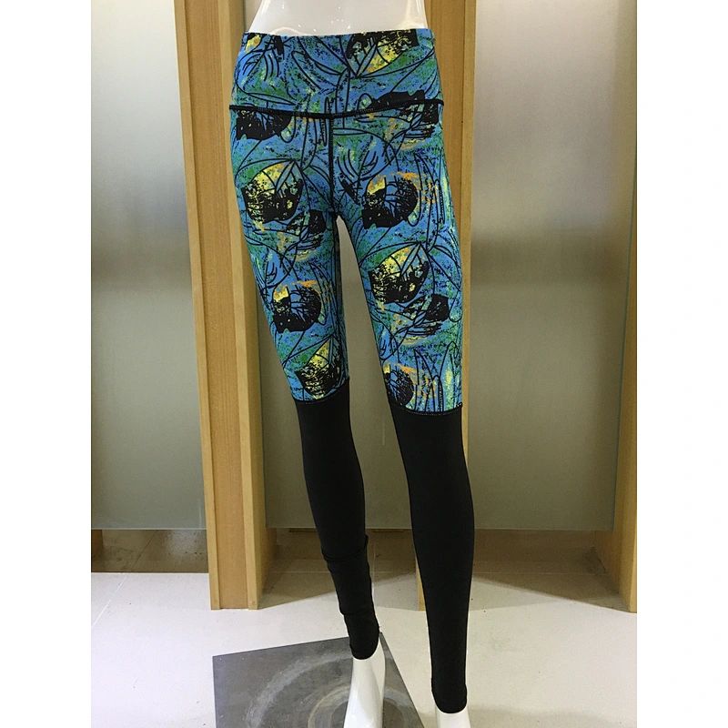 women's sports yoga fitness sublimation with contrast color  leggings