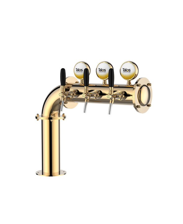 TALOS L Tower Stainless Steel 3 Tap Tower 102mm Beer Dispensing Equipment Draft Beer Tower (LED,PVD)