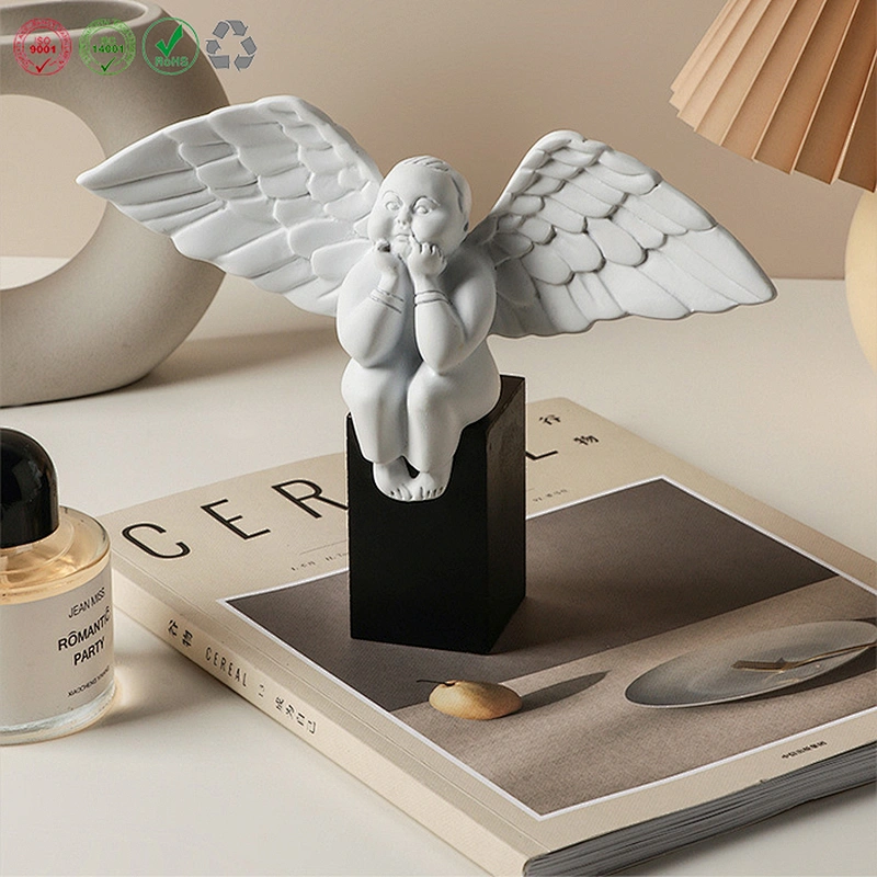 Wholesale ceramic colorful angel set crafts for kids gift