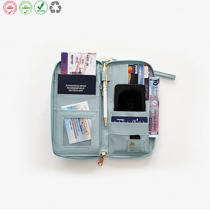 Promotional travel multifuction passport holder business card holder bag passport bag