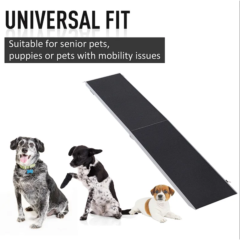 96” Portable Bi-Fold Folding Pet Ramp for Large Dogs Car Truck SUV