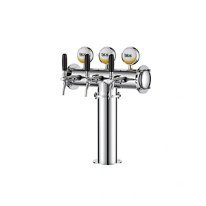 TALOS T Tower Stainless Steel 3 Tap Tower 102mm Beer Dispensing Equipment Draft Beer Tower (Polished, LED)