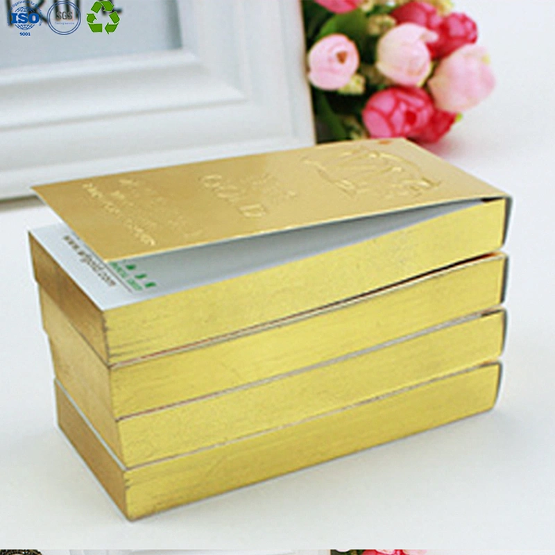Gold bar sticky notepad memo pad