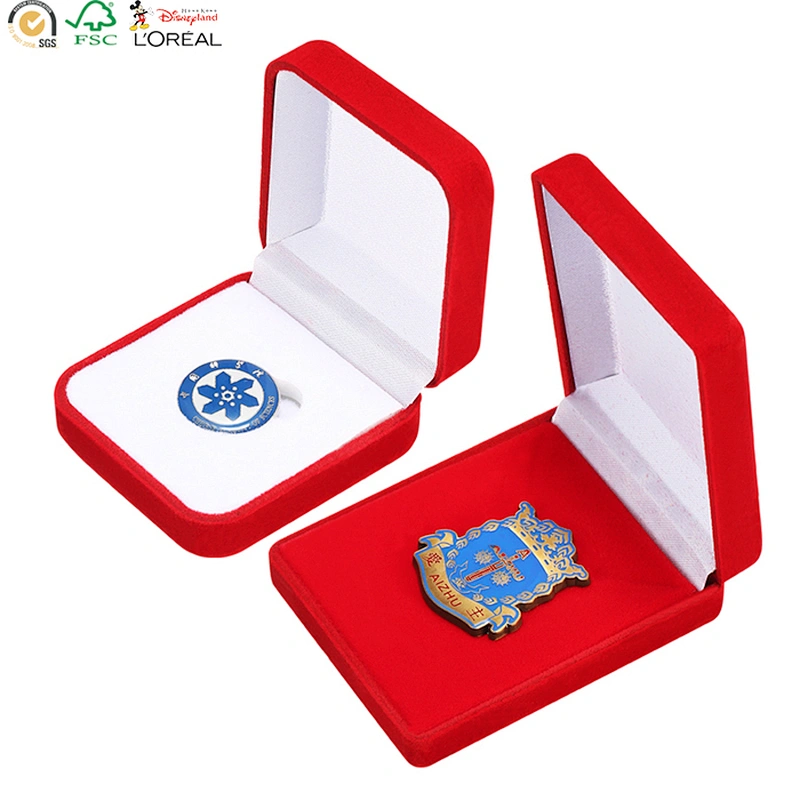 Velvet cover plastic high quality custom jewelry box packaging with logo