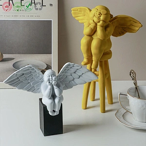 Wholesale ceramic colorful angel set crafts for kids gift