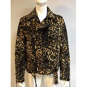 Men's animal print zipper jacket