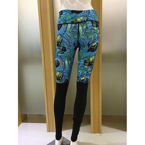 women's sports yoga fitness sublimation with contrast color  leggings