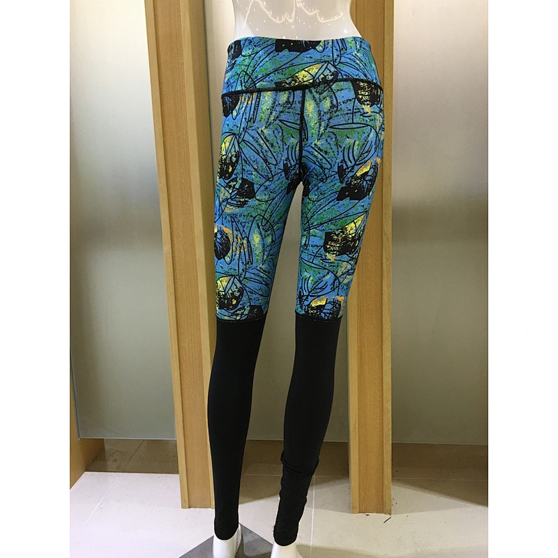 women's sports yoga fitness sublimation with contrast color  leggings