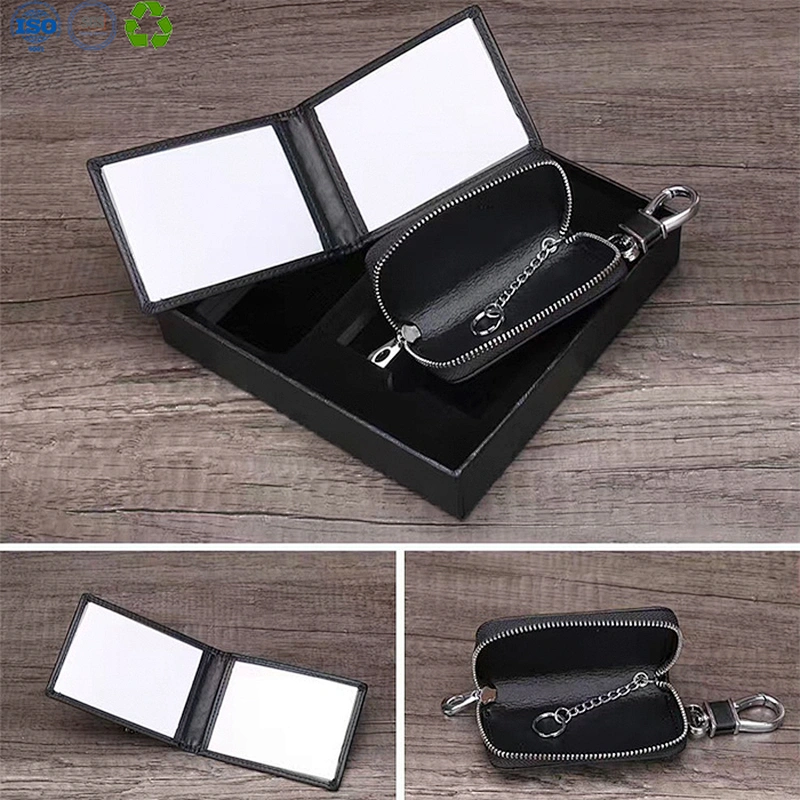 Leather Card Holder Key Case Sets with Gift Box