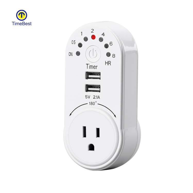 Home Travel Dual Usb Timer 9V UsSB Outlet Power Adapter