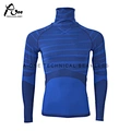 man blue melange high collar shirts