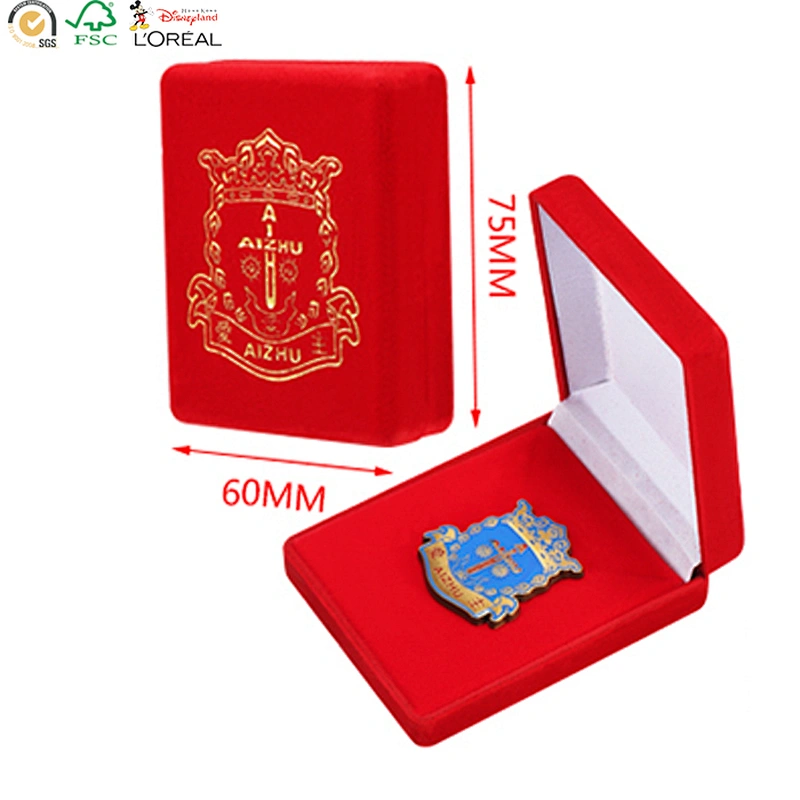 Velvet cover plastic high quality custom jewelry box packaging with logo