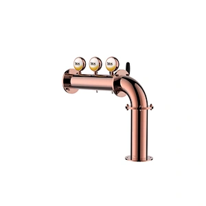 TALOS L Tower Stainless Steel 3 Tap Tower 102mm Beer Dispensing Equipment Draft Beer Tower (LED,Red Bronze)