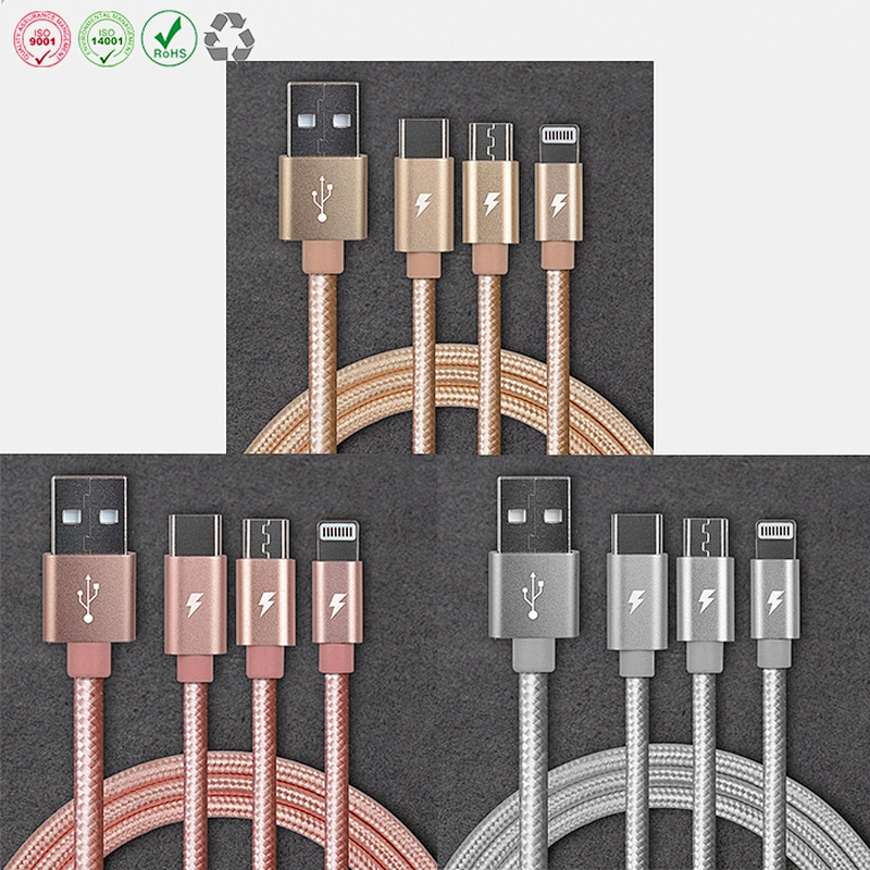 Micro USB Type C Android 3 in 1 Charger Cable