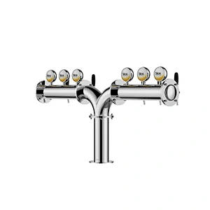 TALOS M Tower Stainless Steel 6 Tap Tower 102mm Beer Dispensing Equipment Draft Beer Tower (LED,Polished)