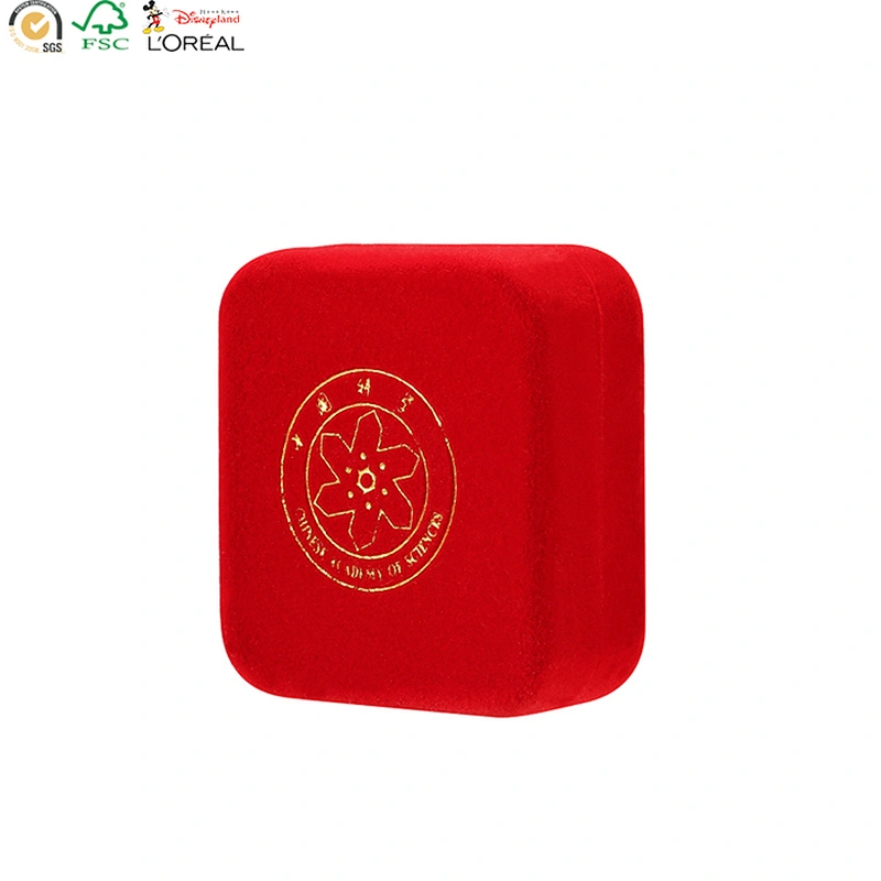 Velvet cover plastic high quality custom jewelry box packaging with logo