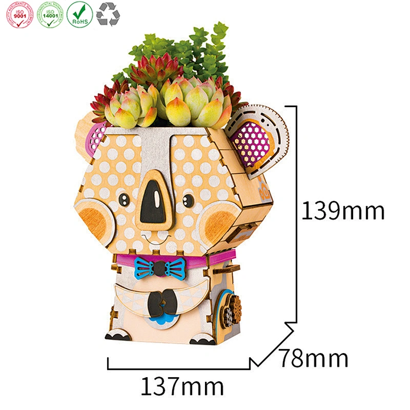 Robotime Pot Bunny wooden flower pot