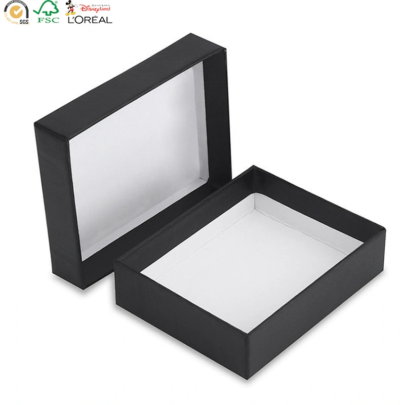 black card paper top and bottom box paper packaging custom logo jewelry box luxury