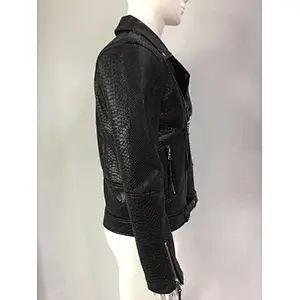 Men's  black high quality fake leather /PU jacket