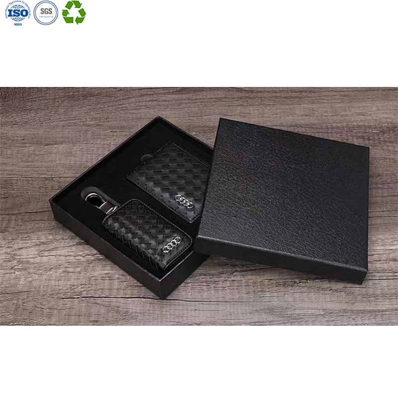 Leather Card Holder Key Case Sets with Gift Box