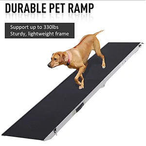 96” Portable Bi-Fold Folding Pet Ramp for Large Dogs Car Truck SUV