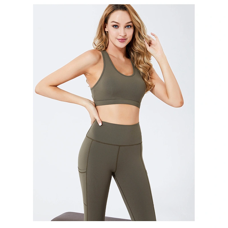 2021 newest design of women's yoga sport set with pocket