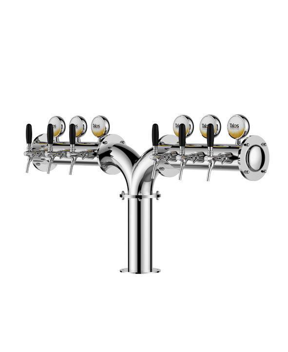 TALOS M Tower Stainless Steel 6 Tap Tower 102mm Beer Dispensing Equipment Draft Beer Tower (LED,Polished)