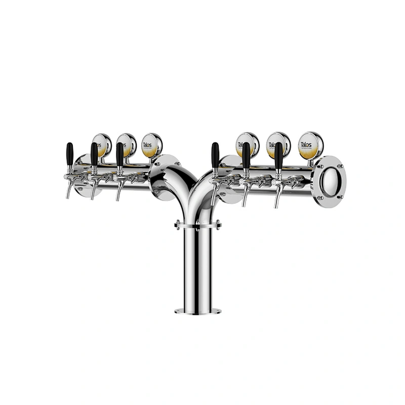 TALOS M Tower Stainless Steel 6 Tap Tower 102mm Beer Dispensing Equipment Draft Beer Tower (LED,Polished)