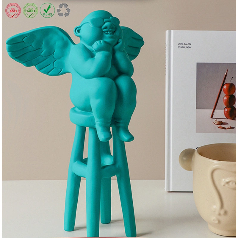 Wholesale ceramic colorful angel set crafts for kids gift