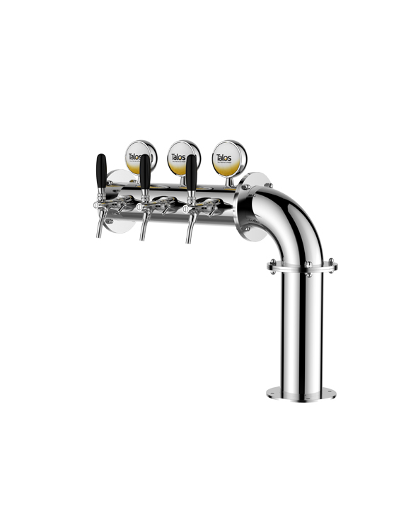 TALOS L Tower Stainless Steel 3 Tap Tower 102mm Beer Dispensing Equipment Draft Beer Tower