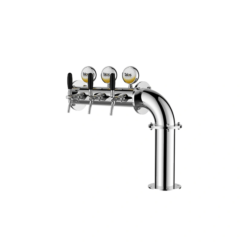 TALOS L Tower Stainless Steel 3 Tap Tower 102mm Beer Dispensing Equipment Draft Beer Tower