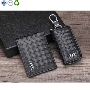 Leather Card Holder Key Case Sets with Gift Box