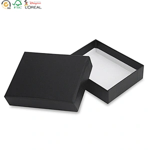 black card paper top and bottom box paper packaging custom logo jewelry box luxury