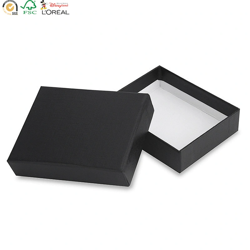black card paper top and bottom box paper packaging custom logo jewelry box luxury