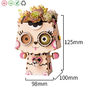 Robotime Pot Bunny wooden flower pot