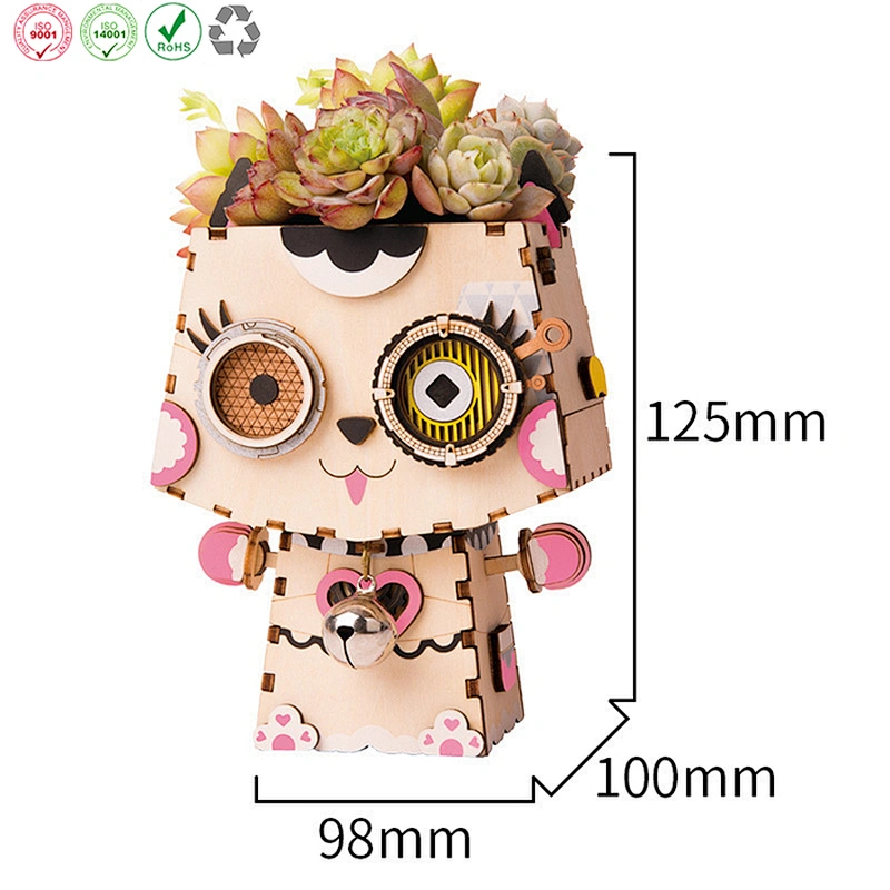 Robotime Pot Bunny wooden flower pot