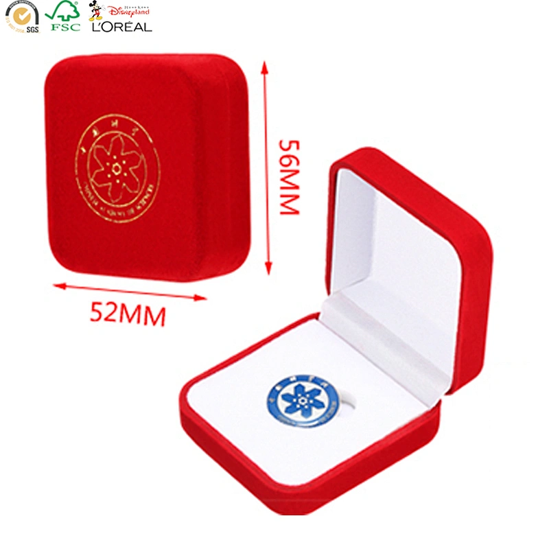 Velvet cover plastic high quality custom jewelry box packaging with logo