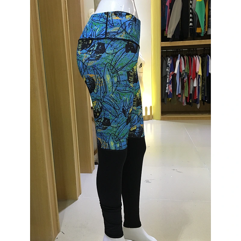women's sports yoga fitness sublimation with contrast color  leggings