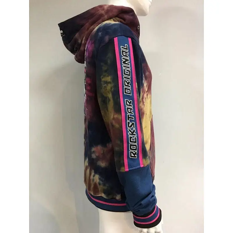 Men's  high quality hoodie in full silk printing and rubber printing